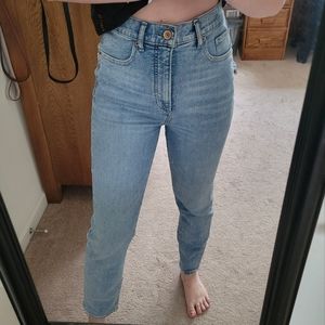 Express Lightwash High Rise Slim Ankle Jeans